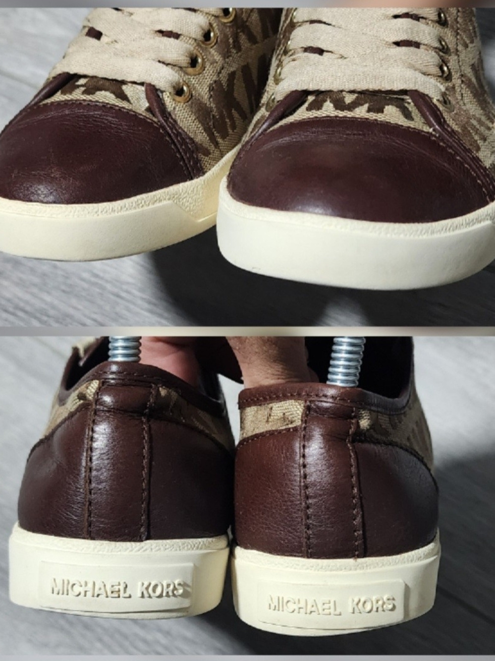 Michael Kors Mocha Signature Canvas City Sneakers Womens Size 6 - Picture 4 of 7